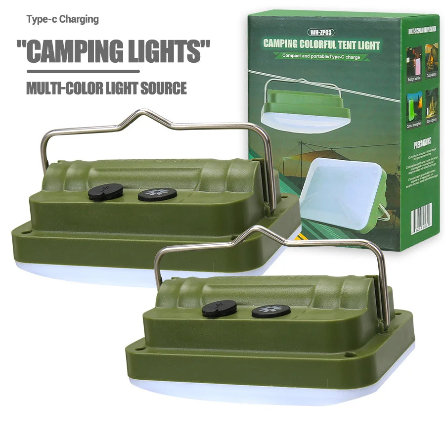 Rechargeable Camping Lamp w/ Hook-7 Light Modes, Outdoor Waterproof, Portable Lantern for Backpacking,Tent Lighting Hiking Trips