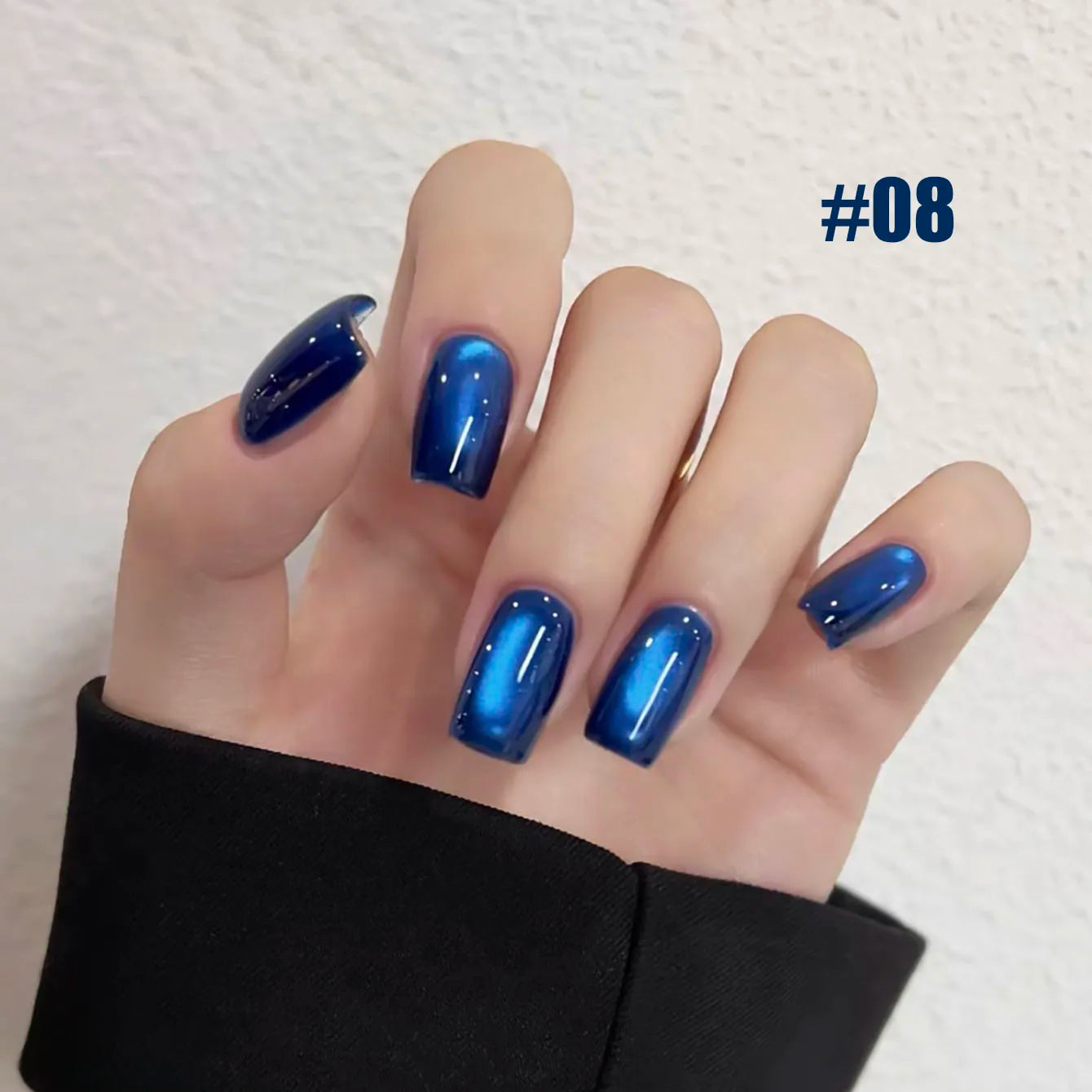 MIANEL 2026 Blue Moon Cat Eye Nail Gel Vibrant Sparkling Blue Glass Bead Effect Skin-Flattering Trendy Cat Eye Nail Art Manicure