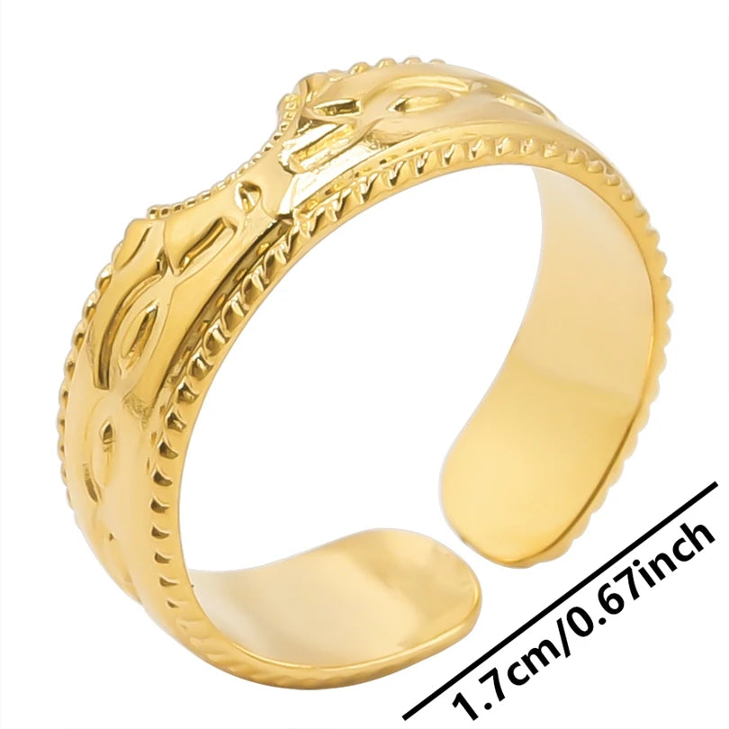6pcs/lot Wholesale Various Chunky Rings Real Gold Plated Love Abstract DIY Shell Star Sun Bat Shaped Rings Women Jewelry Gifts