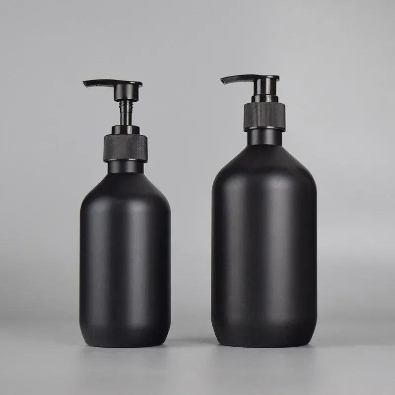 300/500ML Matte Black Liquid Soap Dispenser Refillable Shampoo Conditioner Body Lotion Container for Bathroom Supplies Hotel