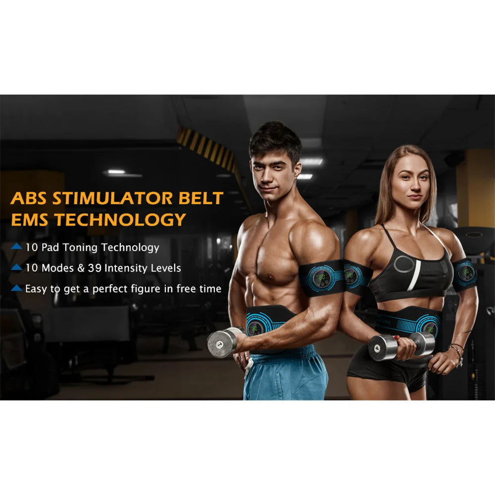 Intelligent EMS Belt Massage Set Full Body Muscle Stimulation Trainer Abdominal Fitness Device USB Charging Version