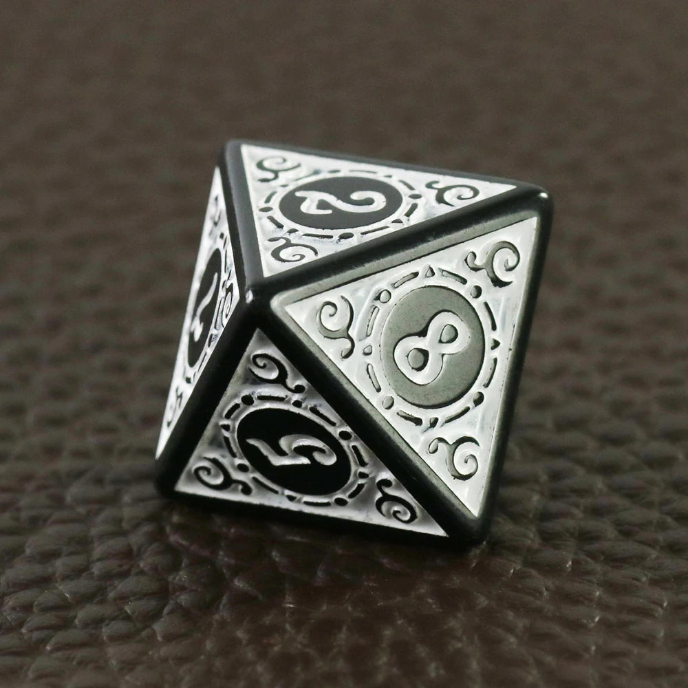 DNDGame Polyhedral Dice Set with Textures Pattern 7pcs of D4 D6 D8 D10 D% D12 D20 for RPG Board Game Accessories