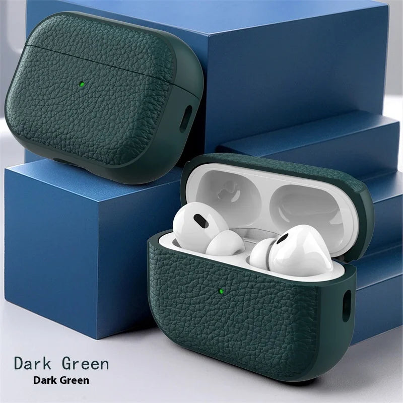 2025 Capa For AirPods Pro 3 Case Soft TPU Leather Design Protective Cover For AirPods 5 4 3 2 Pro 2 Pro2 Pro3 Cases With Lanyard