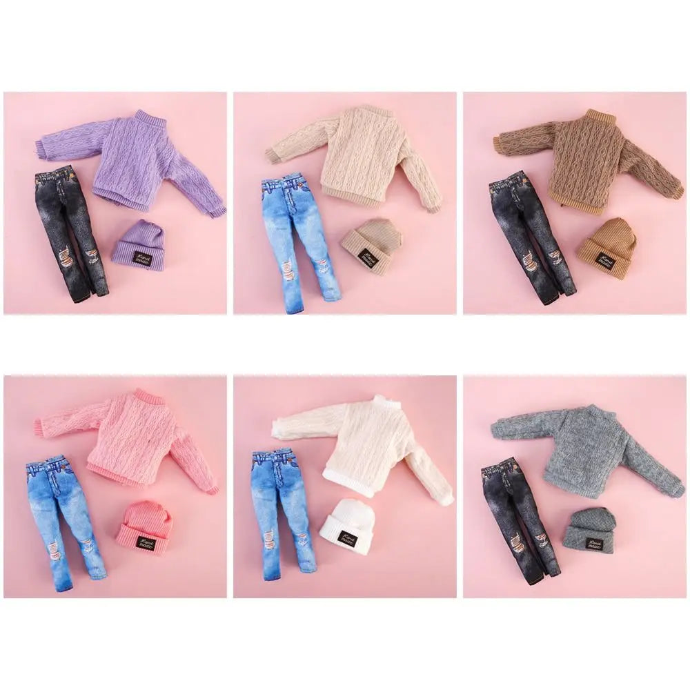 1 Set 30cm  Accessories DIY Winter Wear Sweaters Casual Wear Hats Girl Clothes Dolls Pants