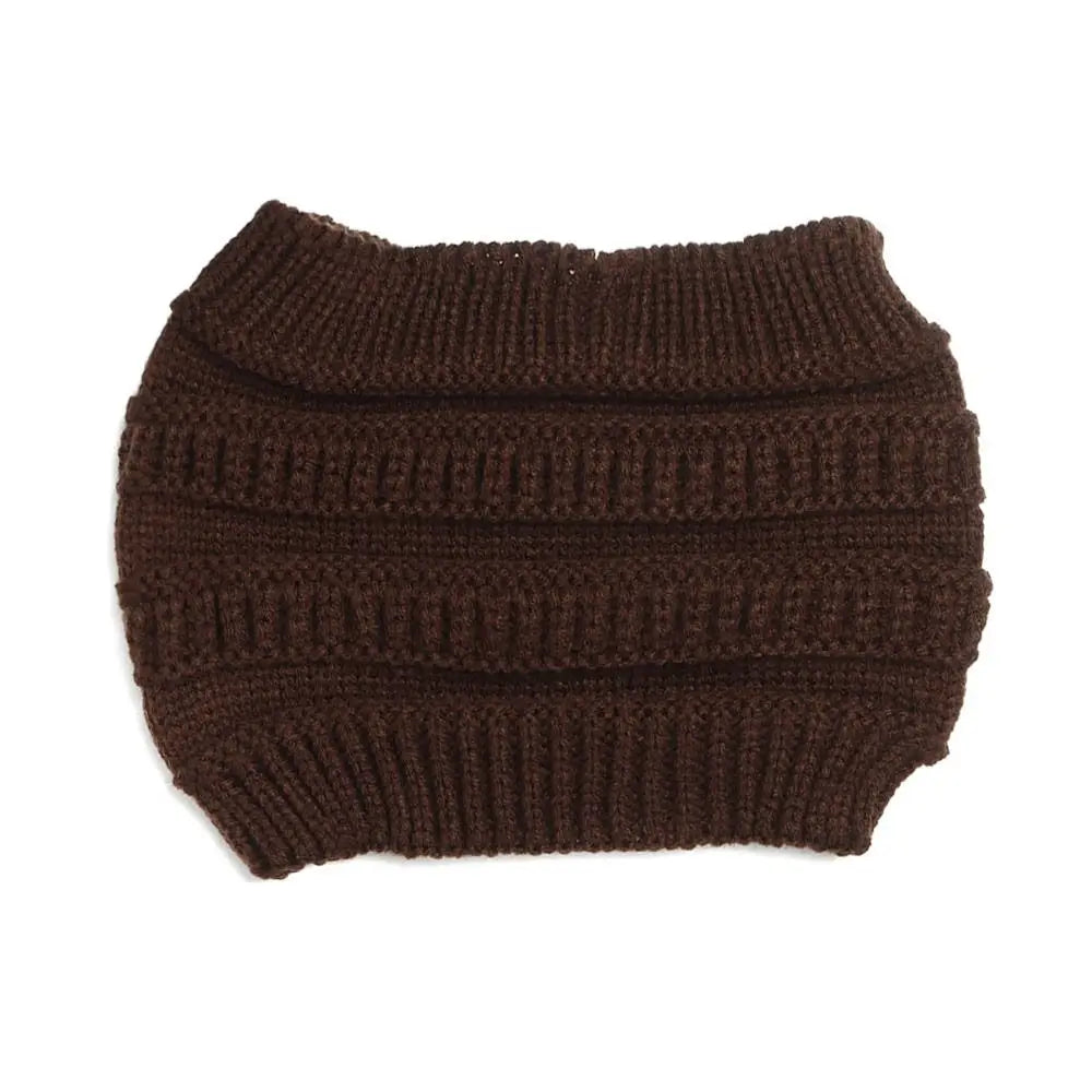 1Pcs Women Girl Autumn Winter Hair Accessories Headwraps Headwear Ponytail Beanie Hat Ear Warmer Hair Band Knitting Headband