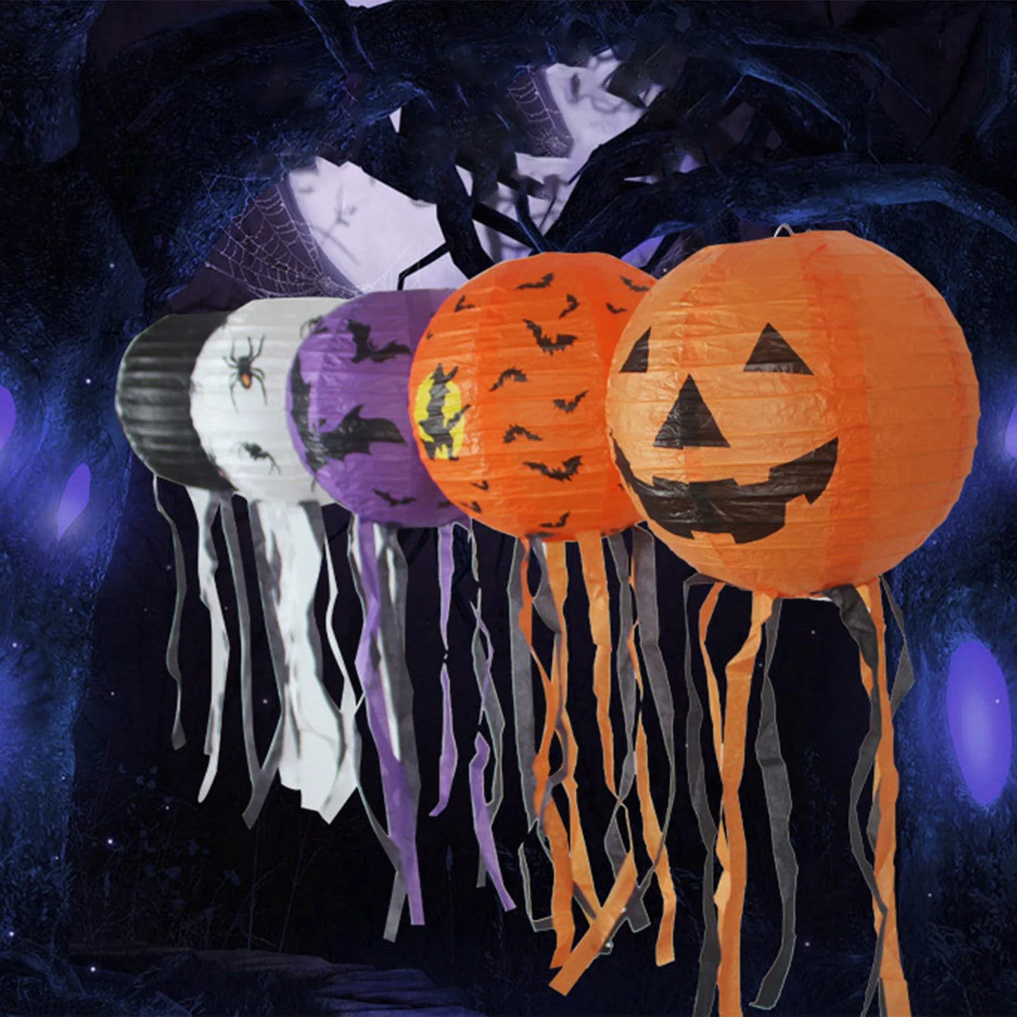 Halloween Paper Lantern Hangin Creative Spooky Funny Halloween Hanging Props for Home Wall Hangination