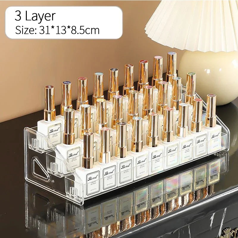 Nail Polish Display Organizer Shelf Clear Cosmetic Rack Frame Jewelry Stand Holder Organization Tools