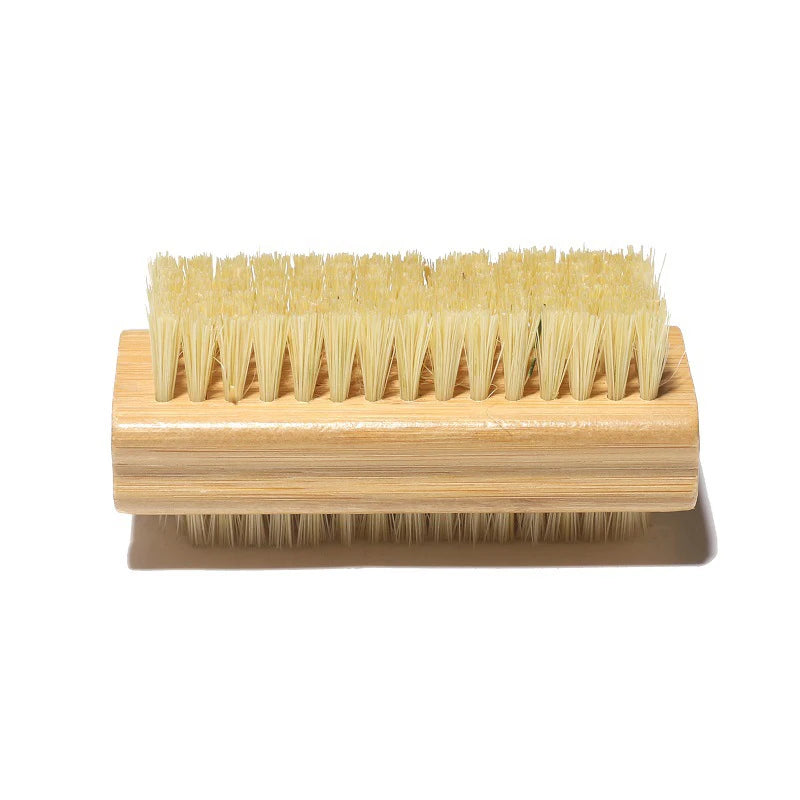 Double-sided Nail Brush Manicure Pedicure Wood Handle Soft Remove Dust Nail Cleaning Brush For Nail Care Scrubbing Tools