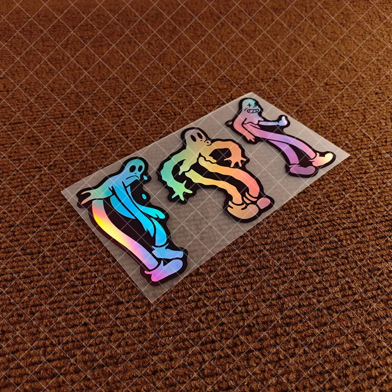 1 Piece Of Ghostly Dancing Sticker, Self-Adhesive Car Graphic, Inspired By Ghostmane, JDM Theme, Vinyl Sticker