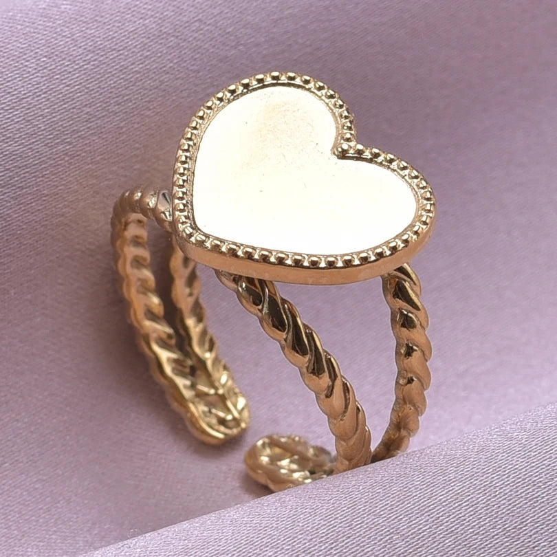 6pcs/lot Wholesale Various Chunky Rings Real Gold Plated Love Abstract DIY Shell Star Sun Bat Shaped Rings Women Jewelry Gifts