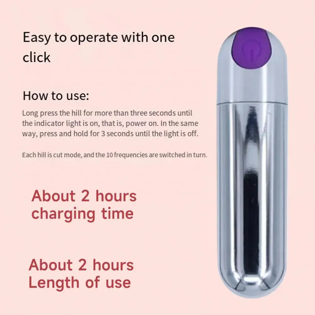Bullet Head Masturbator Female 10 Speed Control Mini Vibrator Powerful Rechargeable Clitoris G-Spot Massage Toy Adult Toys