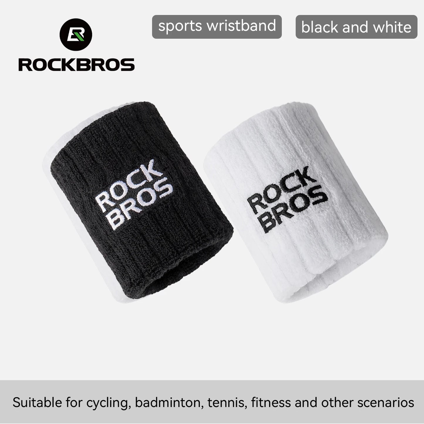 ROCKBROS Adjustable Wrist Support Brace Sweatbands Sports Wristband Wicking Athletic Sweatband for Tennis, Basketball, Running