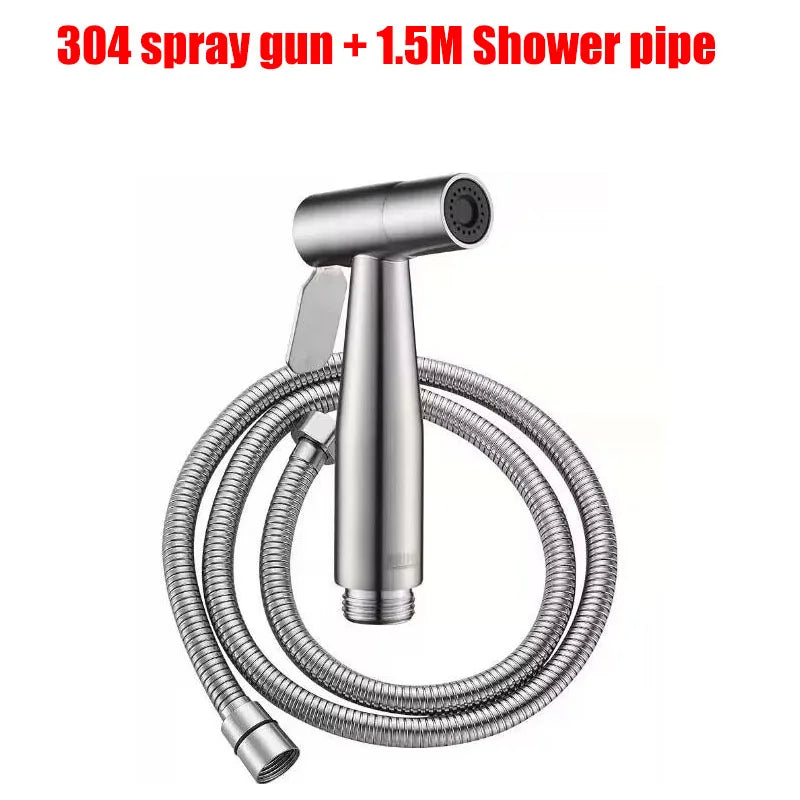 Personal Care Hand Held Spray Portable Bidet Toilet Sprayer Dual Control Angle Valve Stainless Steel Bathroom Accessories Bidets