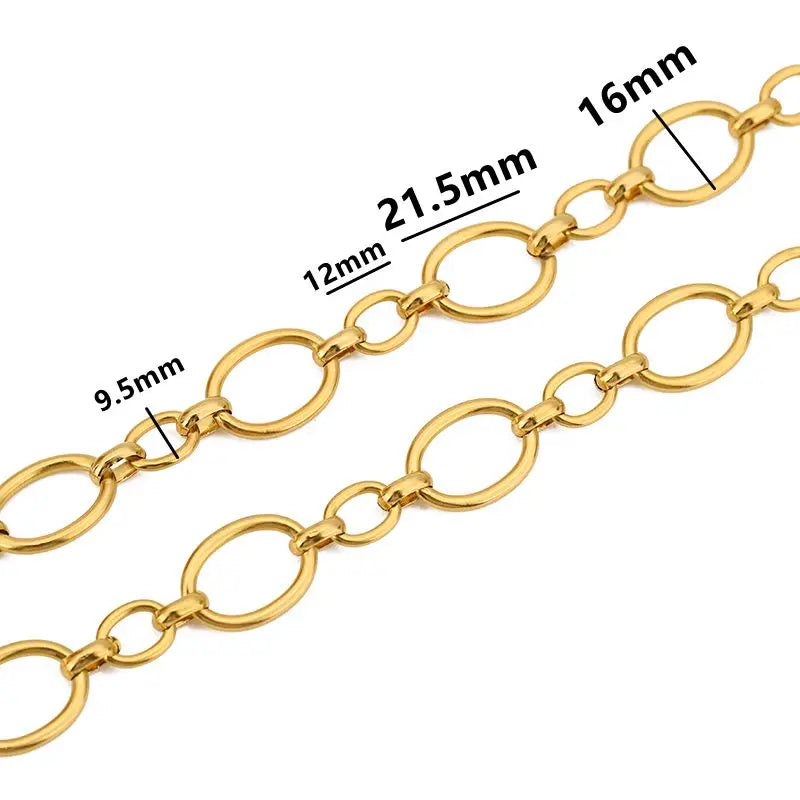 1 Meter Stainless Steel Large Heavy Chunky Hip Hop Punk Link Gold Color Chains DIY Jewelry Materials Handmade Necklace Bracelets