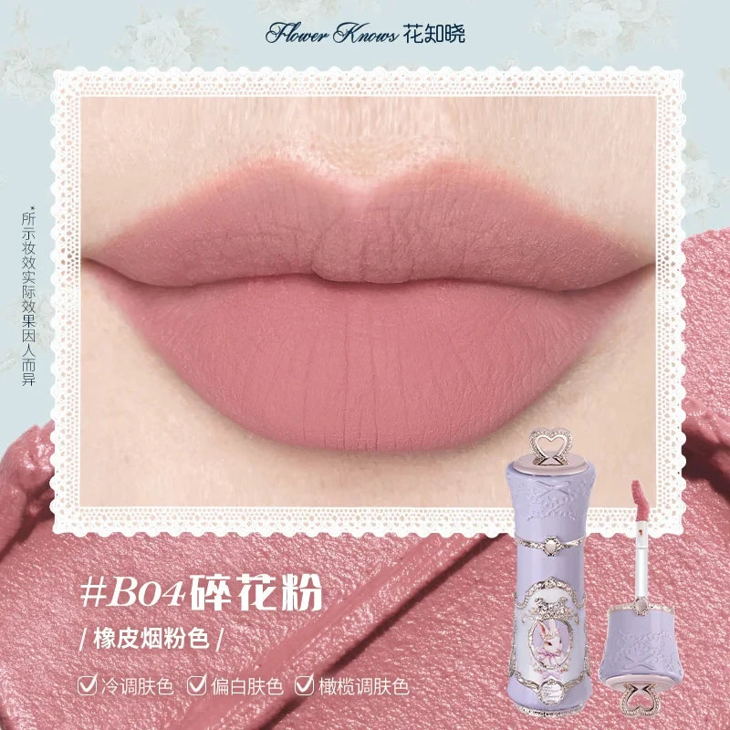 Flower Knows Knight Unicorn Glazed Lipstick: High Pigment Long-Lasting Non-Stick Lip Gloss for Makeup Enthusiasts