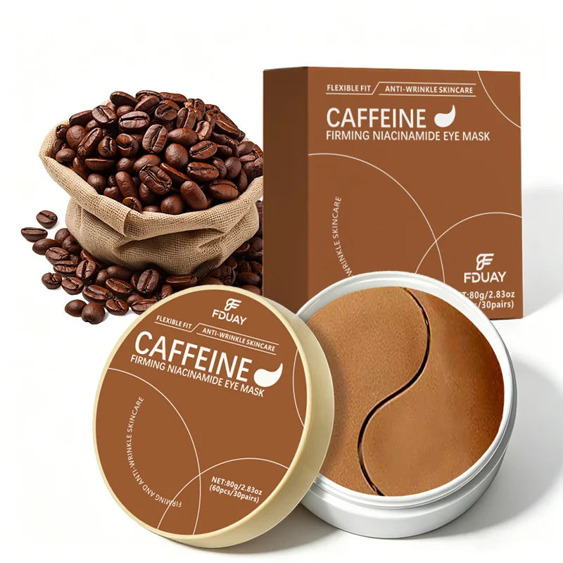 FDUAY Caffeine Eye Patches Set of 30 Brightening Firming Under-Eye Skincare with Caffeine Niacinamide for a Refreshed Look