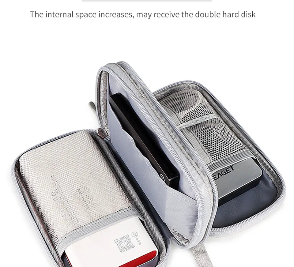Data Cable Storage Bag Waterproof Portable Carry Case  Storage Bag Travel Organizer Bag for Cable Cord USB Charger
