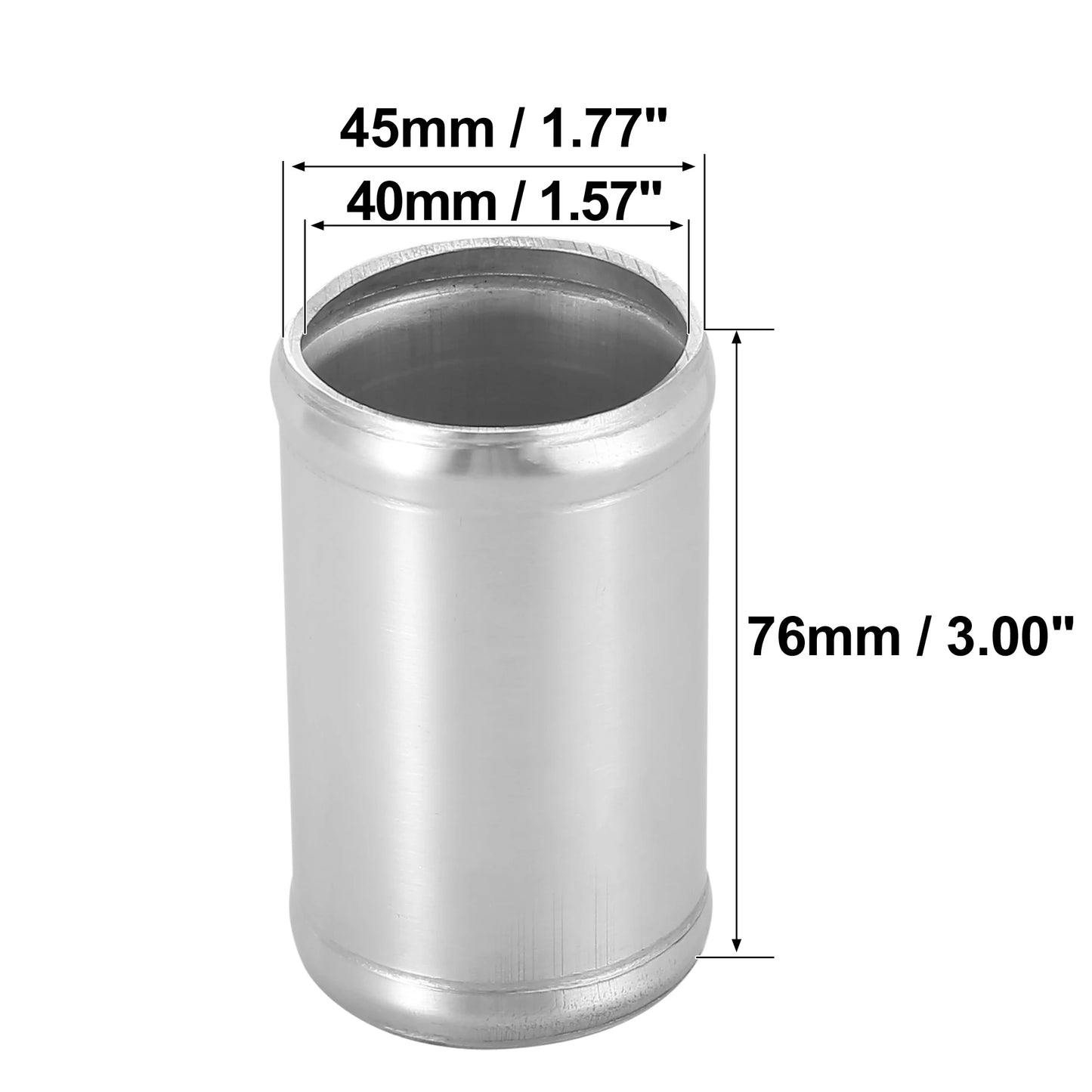 UXCELL 76mm Length Intercooler Pipe Aluminum Alloy Hose Joint Pipe Set with 2 Clamps OD 16mm-102mm 0 Degree Straight