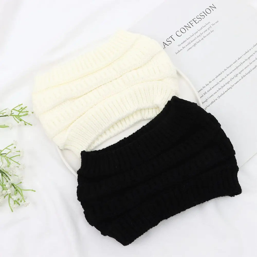 1Pcs Women Girl Autumn Winter Hair Accessories Headwraps Headwear Ponytail Beanie Hat Ear Warmer Hair Band Knitting Headband