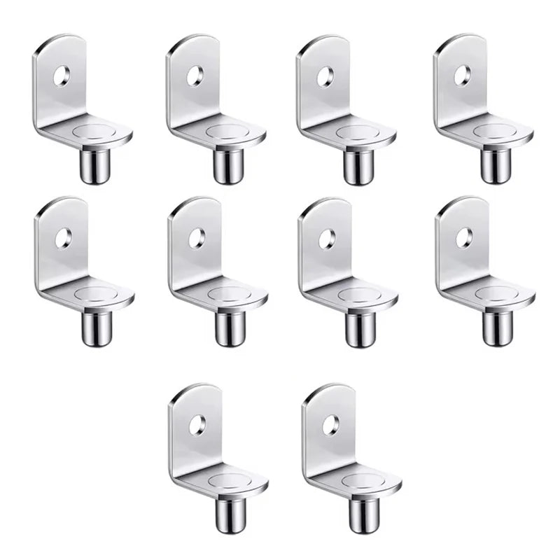 10/20Pcs Shelf Brackets Support Studs Pegs 5mm Metal Pin Shelves Seperator Furniture Shelf Wall Mount Bracket Holder For Cabinet