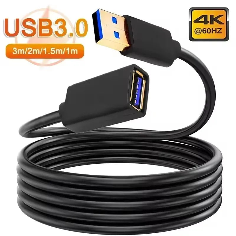 USB Extension Cable USB 3.0 2.0 Extender Cord for Smart TV SSD Xbox One Laptop PC Fast Speed USB 3.0 Cable Extension 1m 2m 3.0m