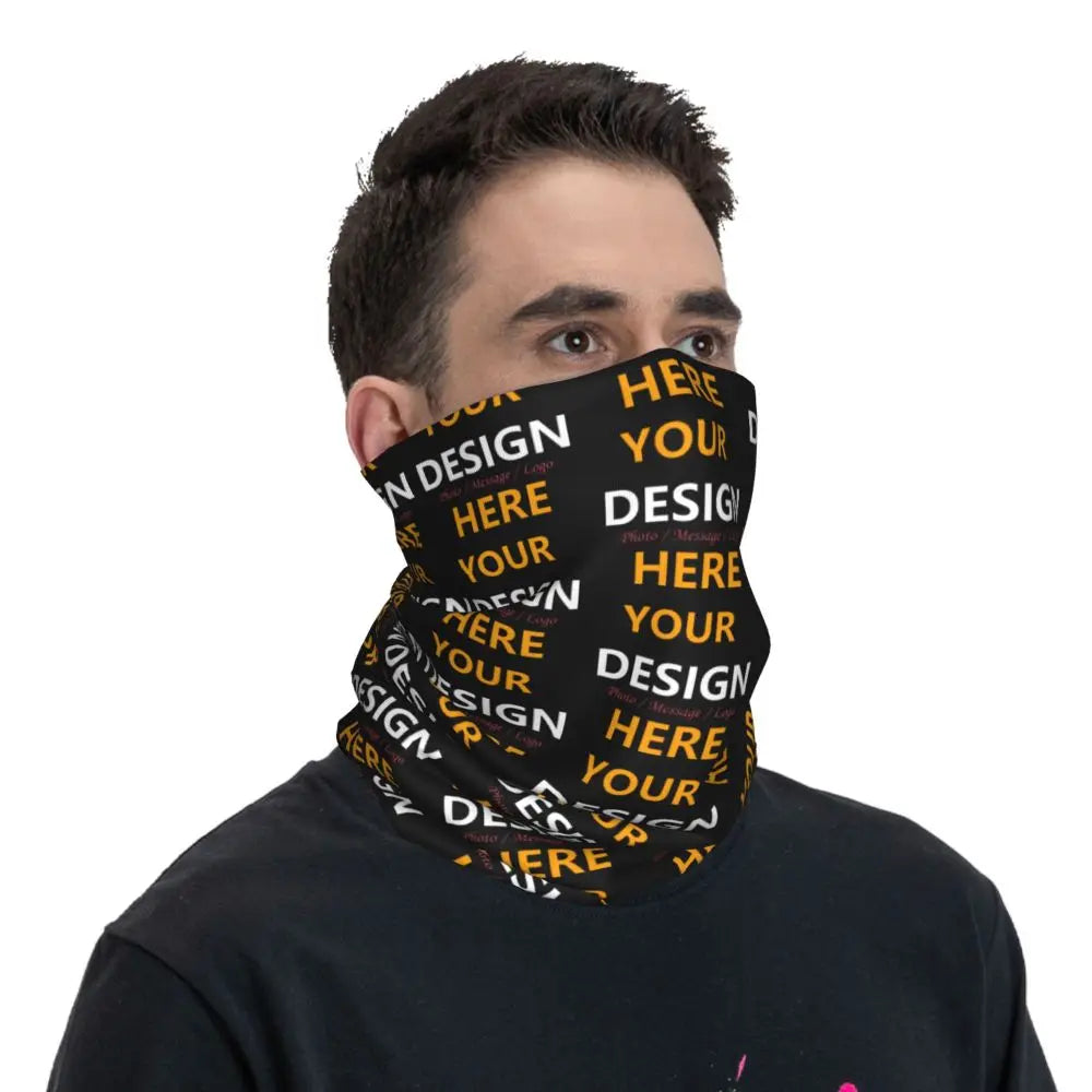 Custom Your Design Here Winter Headband Neck Warmer Ski Hunting Tube Scarf Personalized Customized Logo Face Bandana Gaiter