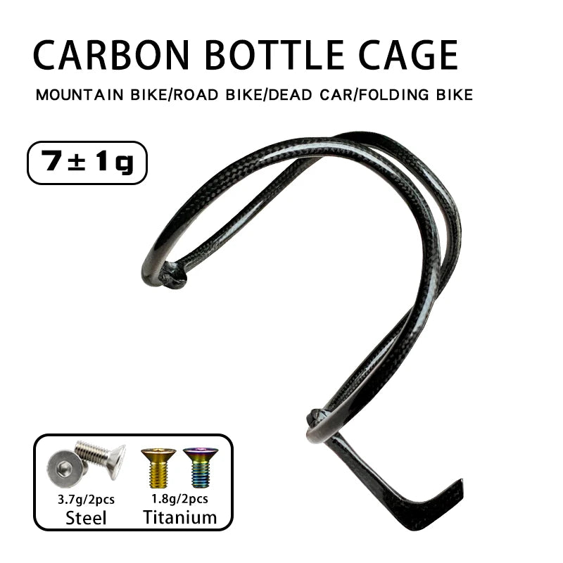 7/9g Ultralight Carbon Bottle Cage Bicycle Water Bottle Holder Road Bike MTB Matte/Glossy Cup Cycling Accessories Titanium Alloy