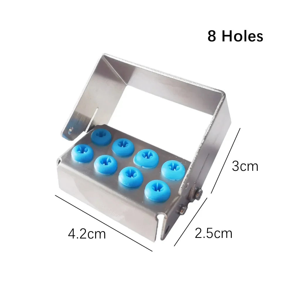 8/12/30 Holes Dental Bur Holder Sterilizer Case Autoclavable Endo File Drills Block for High Speed Bur Organizer Box Silicone