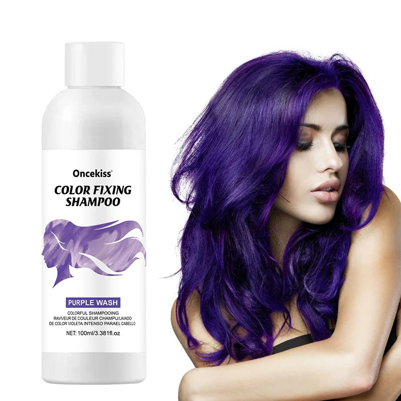 100Ml Color Fixing Purple Shampoo Lock Color Cover Gray Hair Fade Yellow After Bleach Hair Dye Long Lasting Non-irritating Care
