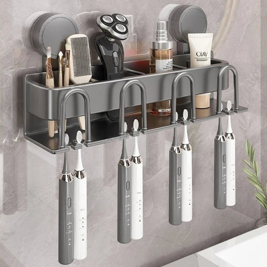 No Need To Drill Suction Cup A Wall-Mounted Electric Toothbrush Holder With a Cup For The Bathroom