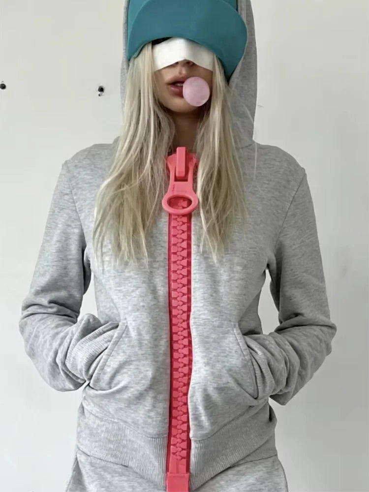 Oversized Hoodie Women Y2k European and American Retro Oversized Zipper Harajuku Street Hip-hop Casual Zipper Sweatshirt Unisex