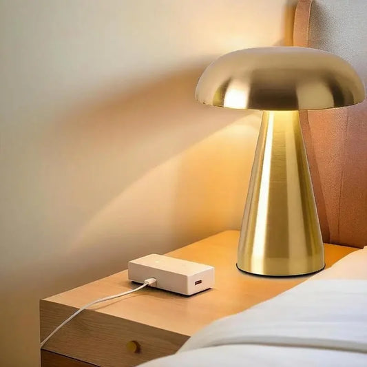 Retro Mushroom LED Table Lamp Touch Sensor Bedside Lamp Rechargeable Reading Lights For Bedroom Restaurant Bar Decor Lighting