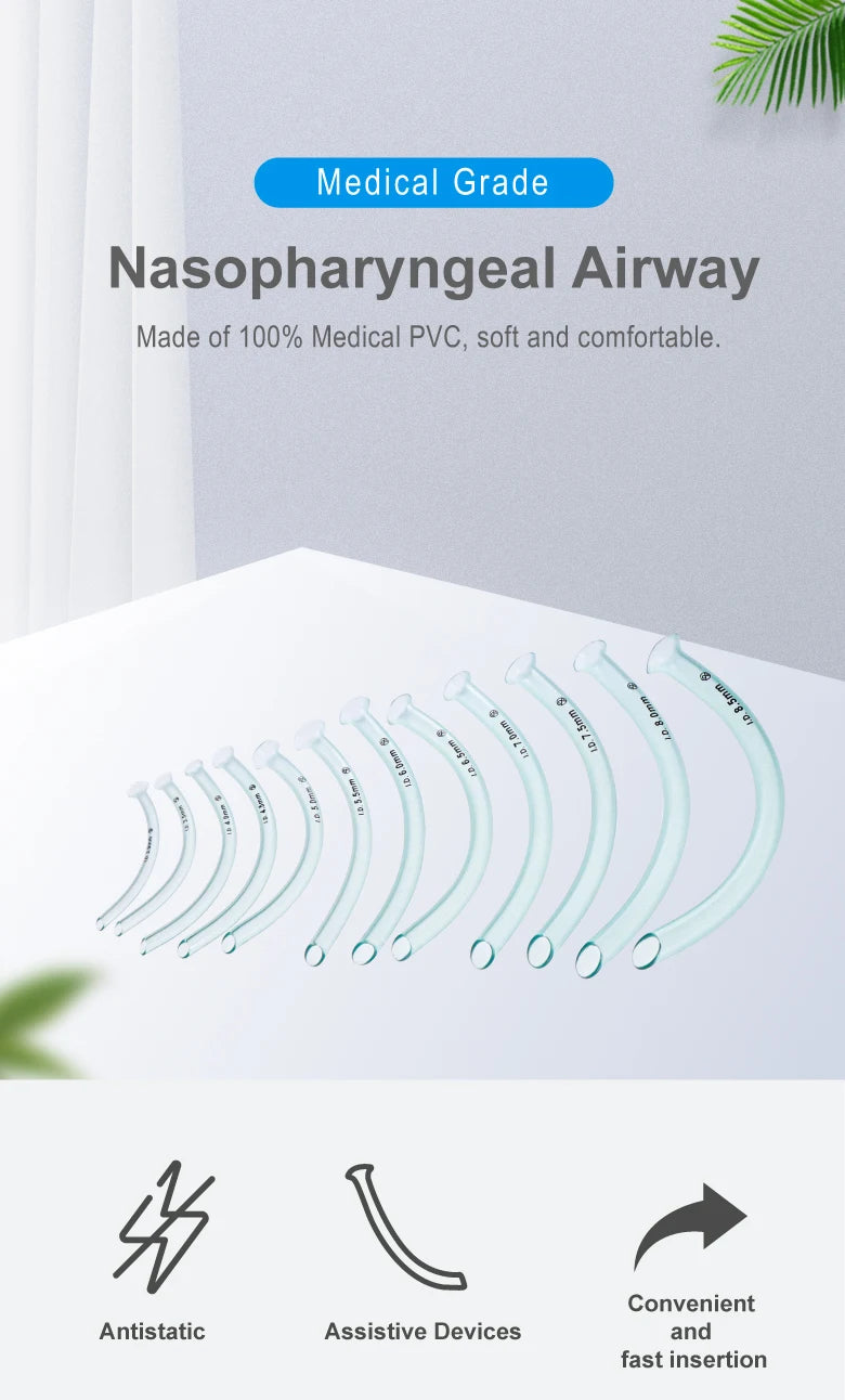 5PCS/12PCS Nasopharyngeal Airway Nasal Pharyngeal Duct Health Care Tool Accessory Help Sleeplessness For Emergency First Aid