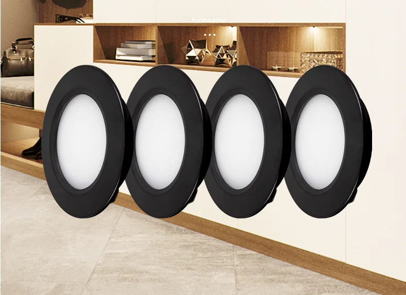Φ68mm 12V DC Touch Dimming Cabinet Lights,3Colors Dimmer LED Down Lamp, Embedded Installation with Shrapnel for Camper,Yacht,RV