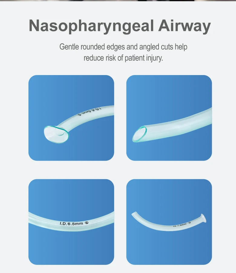 5PCS/12PCS Nasopharyngeal Airway Nasal Pharyngeal Duct Health Care Tool Accessory Help Sleeplessness For Emergency First Aid