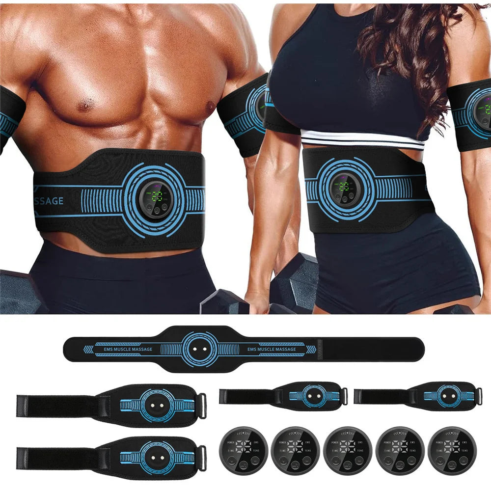 Intelligent EMS Belt Massage Set Full Body Muscle Stimulation Trainer Abdominal Fitness Device USB Charging Version