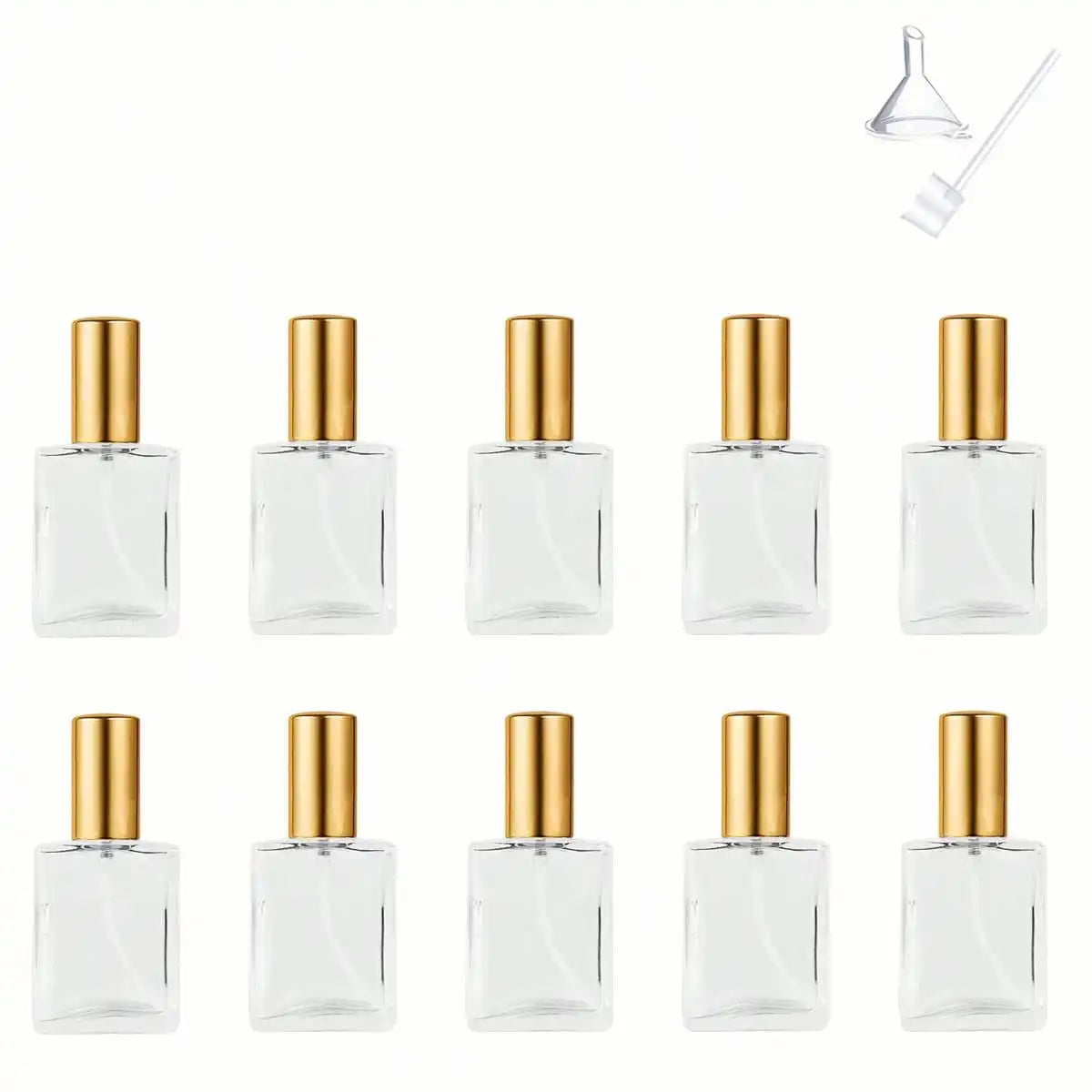 15ml Flat Square Refillable Perfume Cosmetic Water Spray Bottle, Portable Sample Skincare Water Beauty Empty Bottle, Transparent