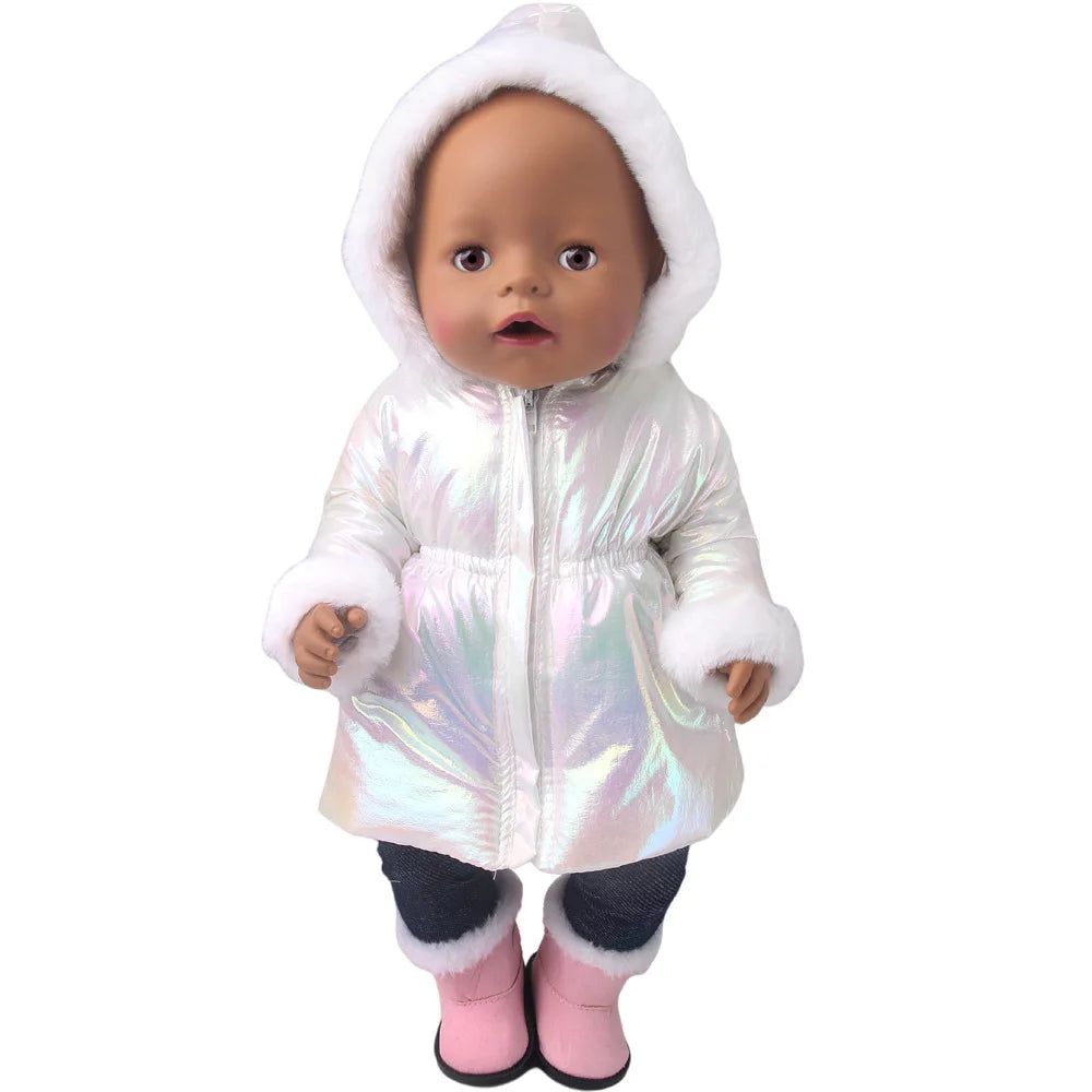 Winter Doll Clothing 43cm Newborn Doll down Jacket Suitable for 14-18 Inch Newborn Doll 1pc Coat Christmas Birthday Gift
