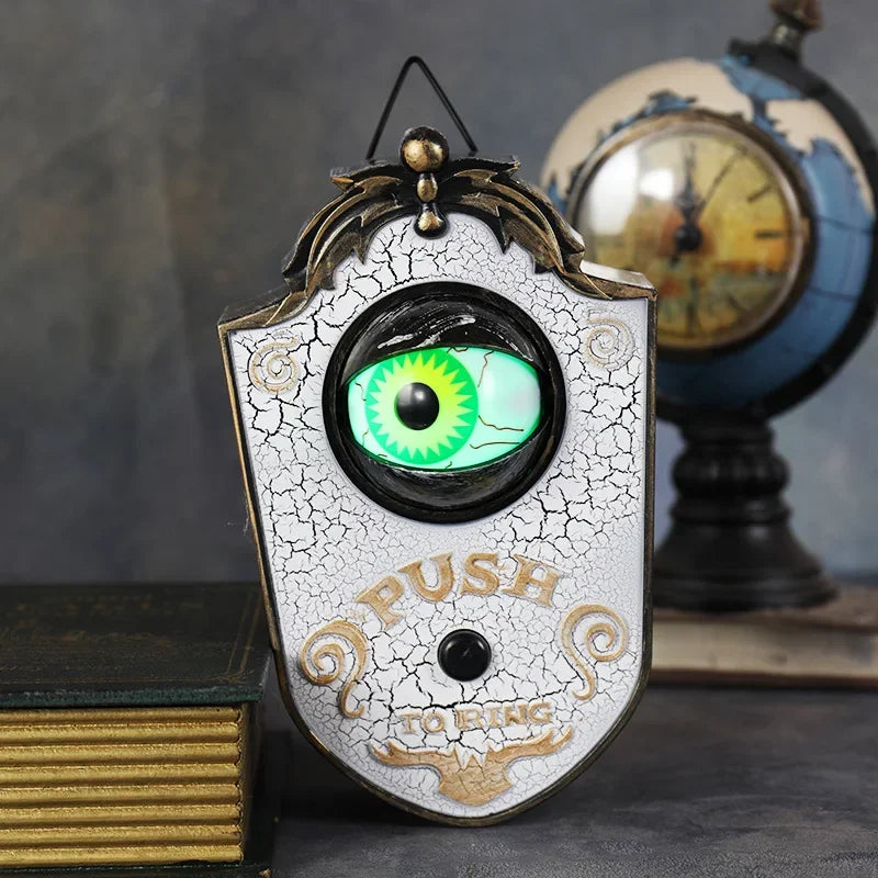Halloween Doorbell Led Luminous Hanging Doorbell Haunted Party Decor Glowing Horror Props Creepy Eyes with Sound Lights