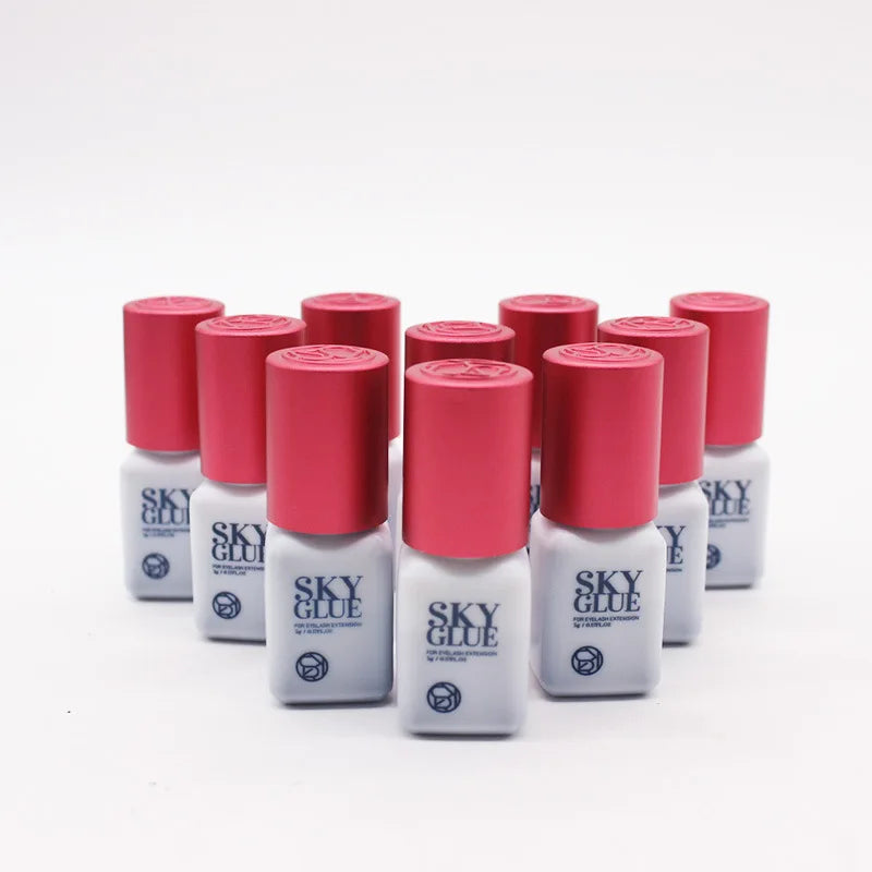 5ml Korean Original Sky Glue S Plus Black Red Blue White Cap Lash Adhesive Low Irritation Quick Drying Eyelash Extension Glue