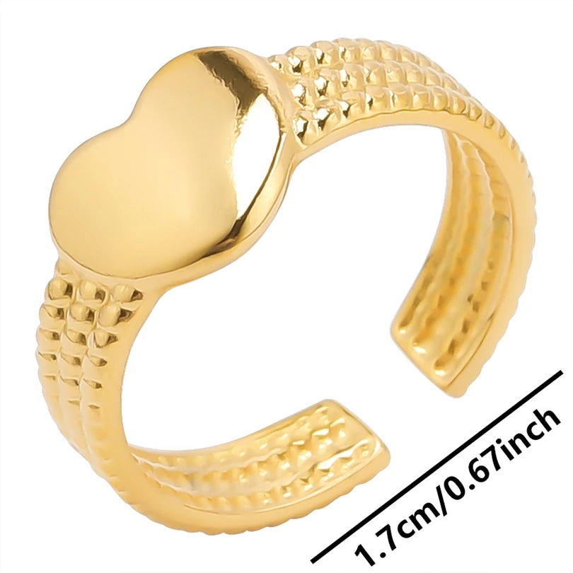 6pcs/lot Wholesale Various Chunky Rings Real Gold Plated Love Abstract DIY Shell Star Sun Bat Shaped Rings Women Jewelry Gifts