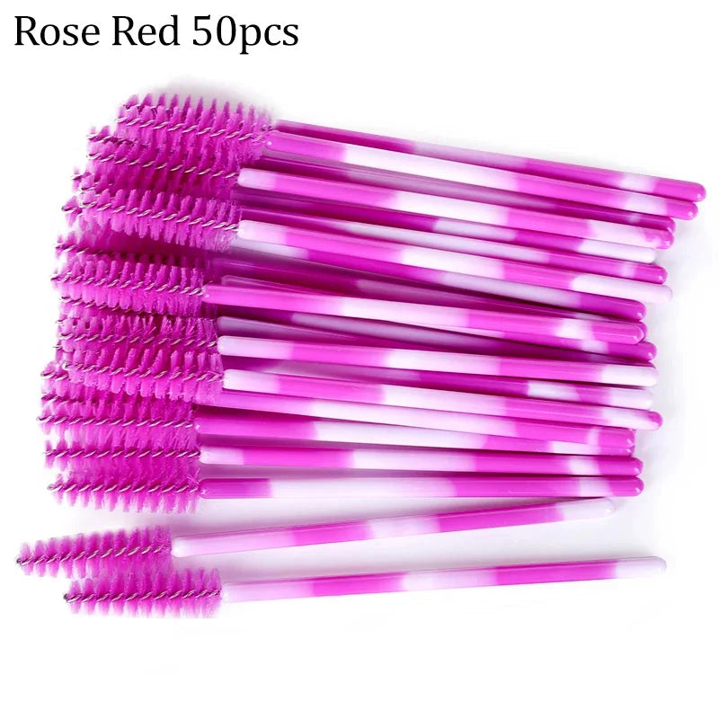 50pcs Eyelash Brushes Reusable Mascara Wands Applicator Spoolers for False EyeLashes Extension Women Lashes Cosmetic Supplies