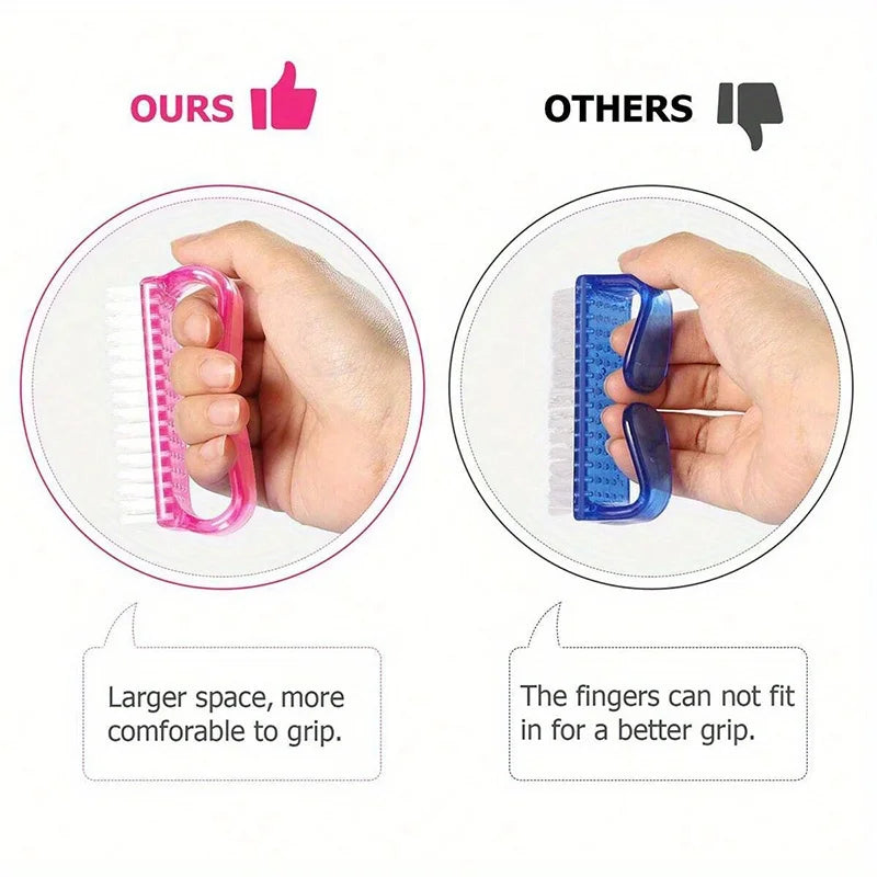 4pcs Nail Cleaning Brush, Plastic Dust Removal Brush, Nail Art Tools, Random Color, Portable, Multi-functional Cleaning Brush.