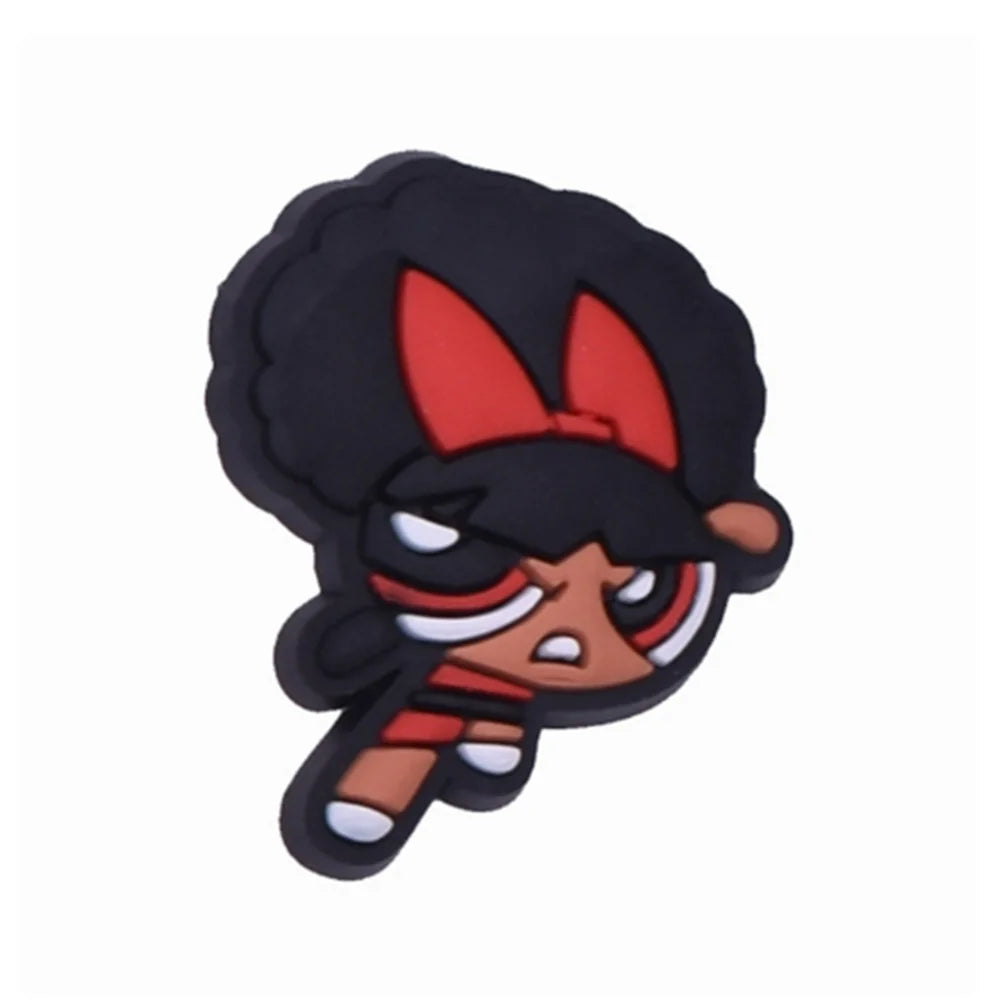 1-100pcs Hot Sales Potdemiel Cartoon Flying Girl Series PVC Shoe Charms Accessories DIY Sandal Wristbands Decorations Party Gift