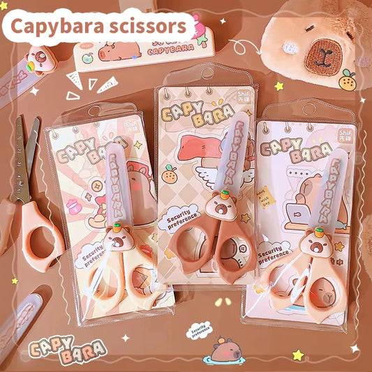 Pretty School Useful Back to School Stationery Scissors Cute Capybara Craft Scissors Mini Scissors for DIY Children's