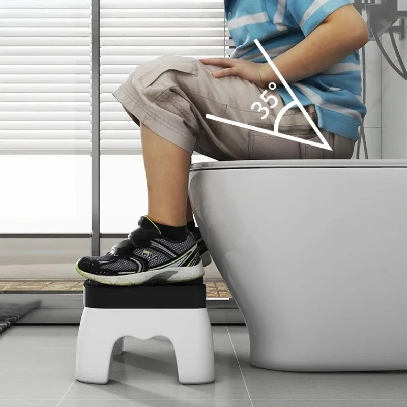 Toilet Potty Stool, Anti-slip Toilet Footstool Bathroom Assistance Step Stool for Adults Kids All Ages Home Bathroom Supplies