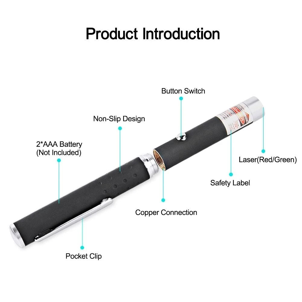 (Do not provide batteries) Green Red Laser Pointer Teaching Tool Pet Automatic Cat Toys Laser Focus Lazer Pen Combination