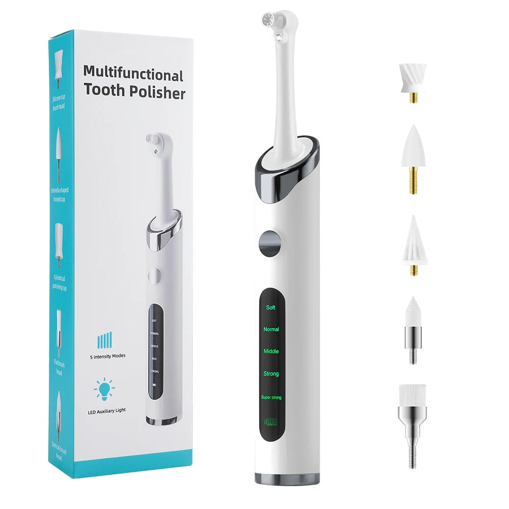 5 In 1 Electric Tooth Polisher USB Rechargeable Dental Scaler Toothbrush Tartar Plaque Calculus Remover Cleaner Teeth Whitening