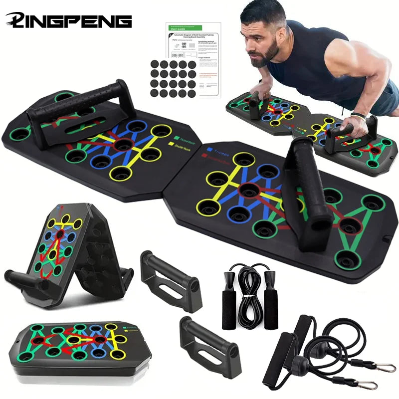 Multi Functional Push Up Board Set, Portable Push Up Bar, Foldable Fitness Equipment for Chest, Abdominal, Arm/back Training