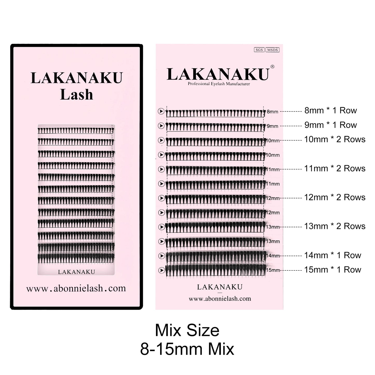 Lakanaku Narrow Spire Eyelashes Extension Anime Lashes Premade Manga Style Feather Lightweight Premade Fans Extension for Makeup